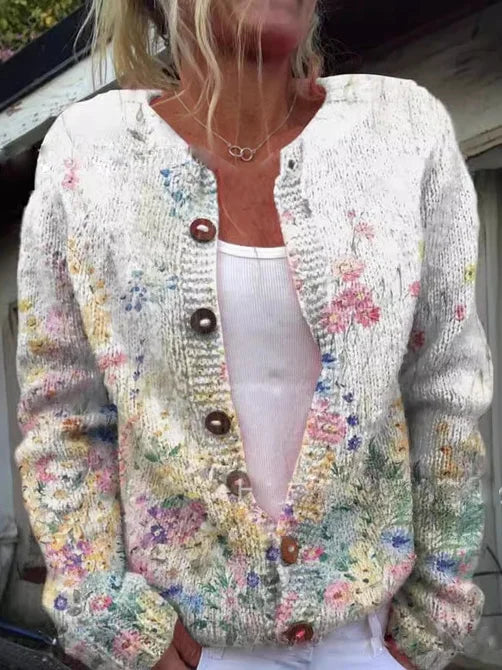 Anaïs | Cardigan met bloemmotief