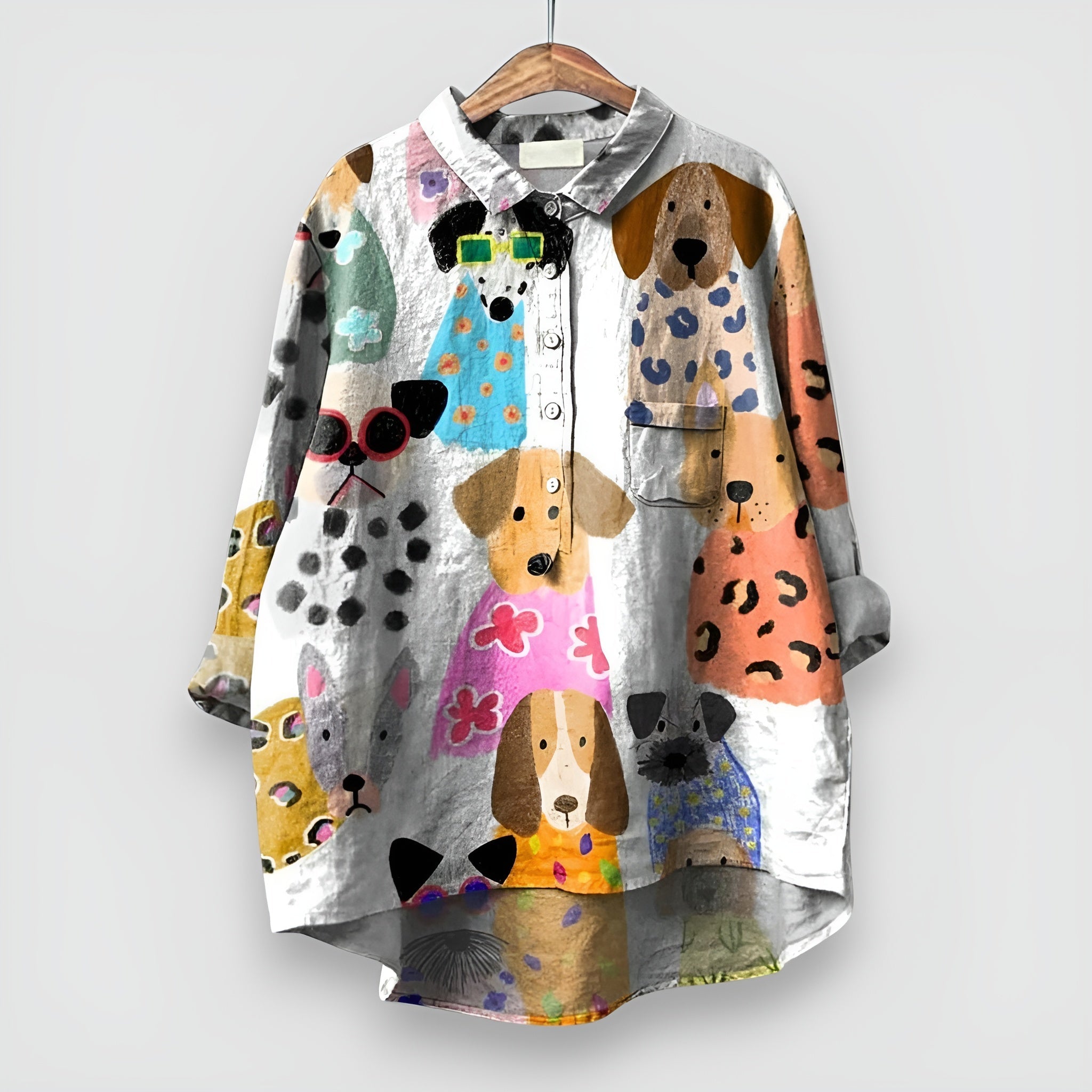 Sofie | Damesblouse met Hondenprint