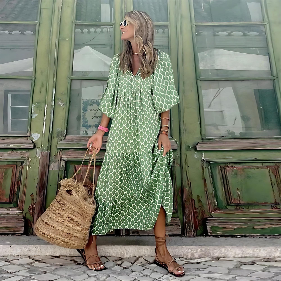 Sharon – Luchtige Zomerjurk met Bloemenprint